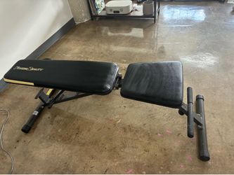 Workout bench with dumbbells