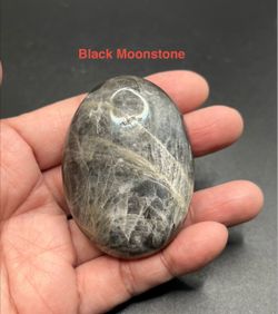 Black Moonstone Palm Stone from Madagascar 92.1g