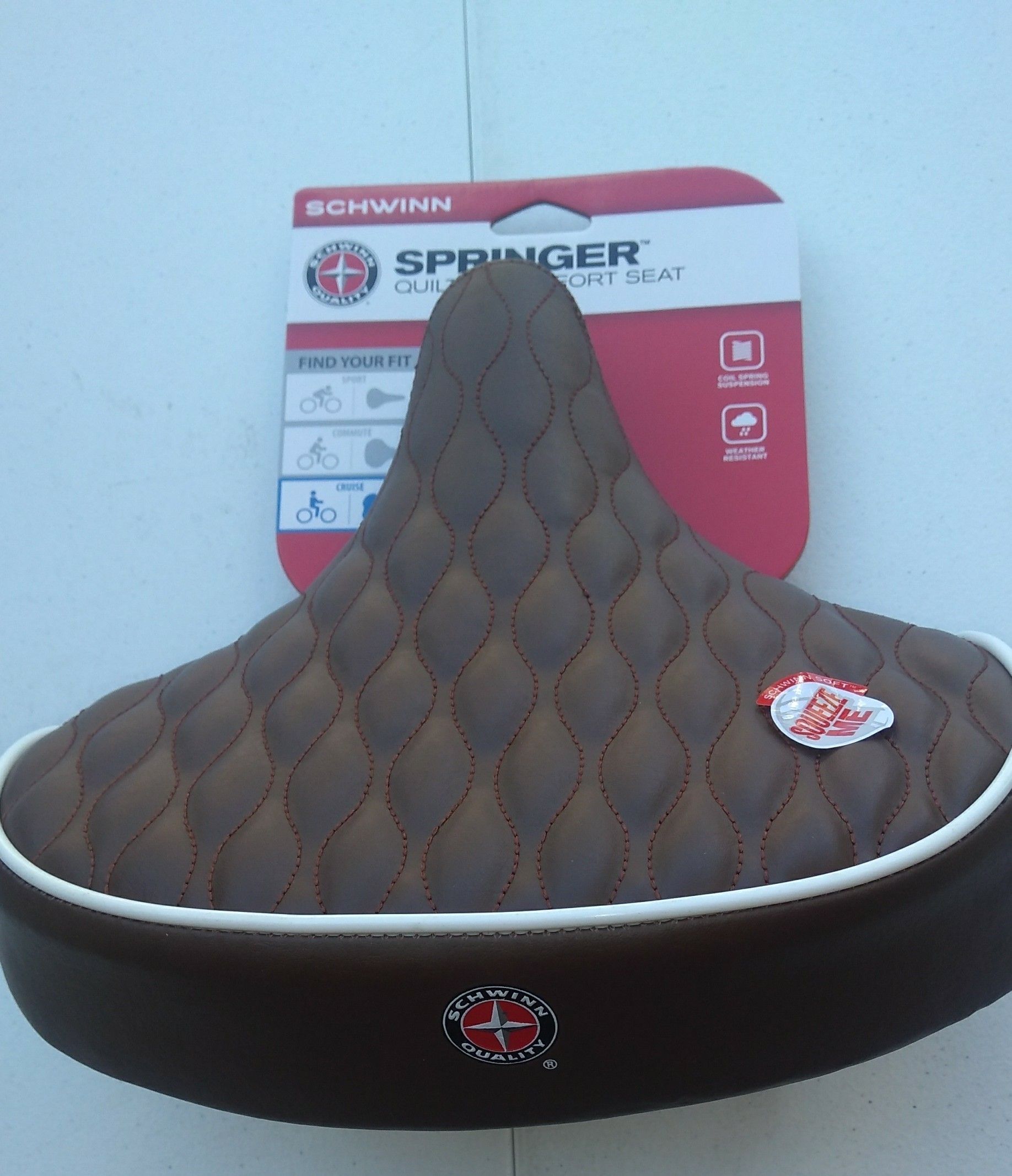 Schwinn Quilted Spring Bike Seat, Brown. $20.