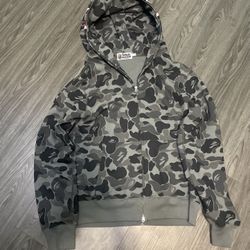 Bape Black And Grey Zip Up