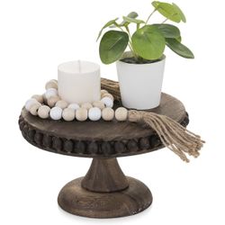 Wood Cake/Plant Stand: Cupcake Pedestal Stand 8 inch Dessert Display Riser Distressed Rustic NEW