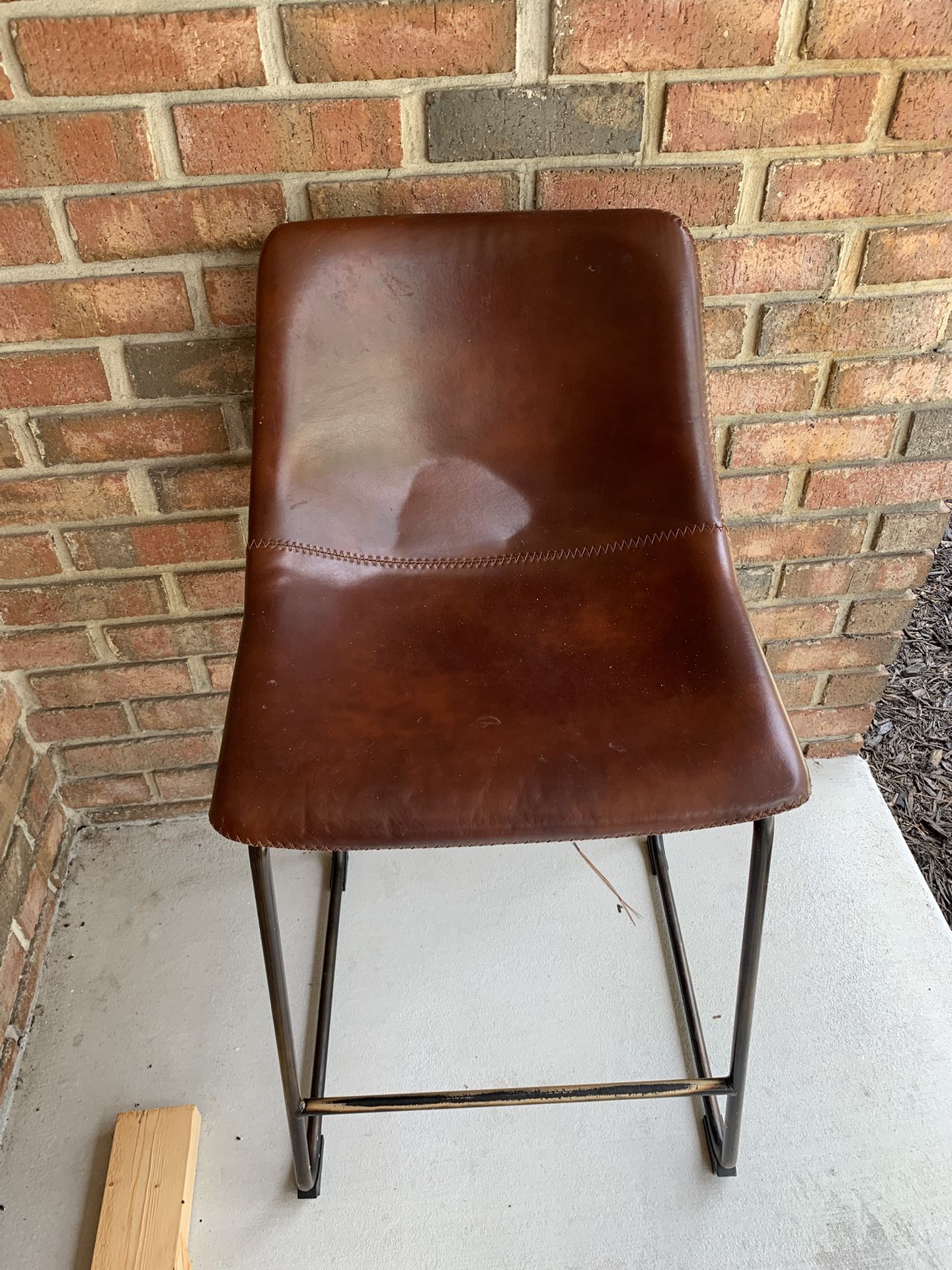 Leather Bar Height Stool