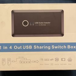 2 In 4 Out USB Sharing Switch Box 