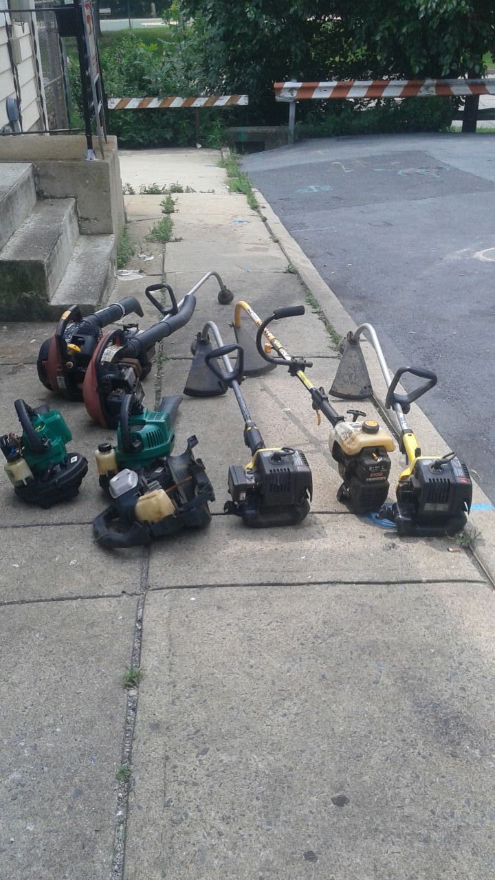 Weed wackers leaf blowers parts or repair lot of 8