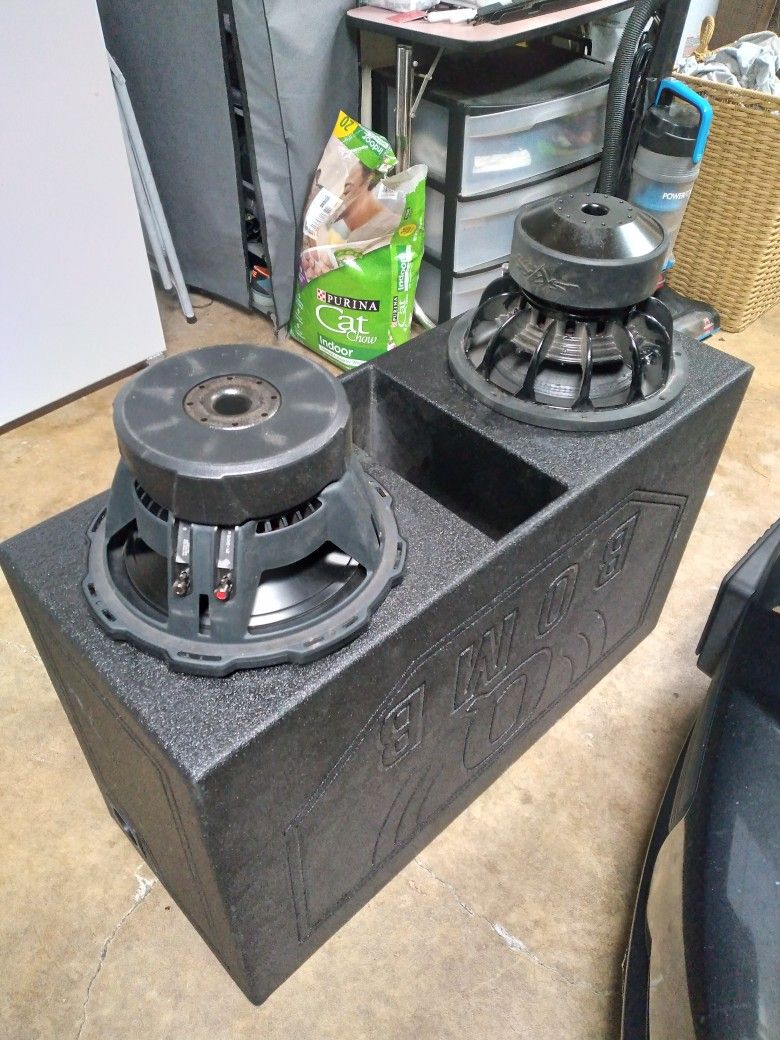 Dual Q Bomb Ported Box For Sale $70 Cash Takes It...(subs Are BLOWN) Box Demention 36 X 16 X 22