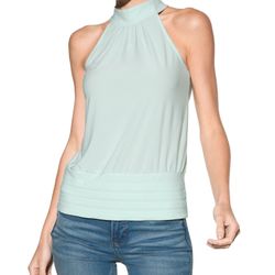 White House Black Market Mock Neck Halter Top