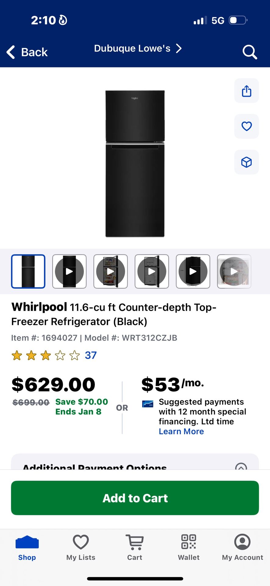 Whirlpool Fridge Black 2024 Model