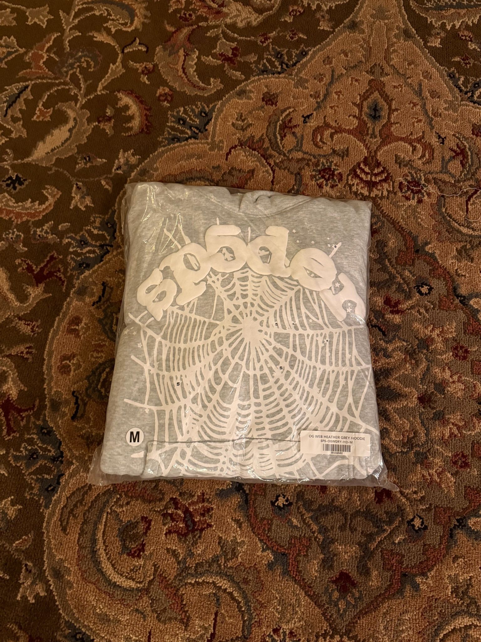 Sp5der OG Web Hoodie Heather Grey - Size M - Brand New