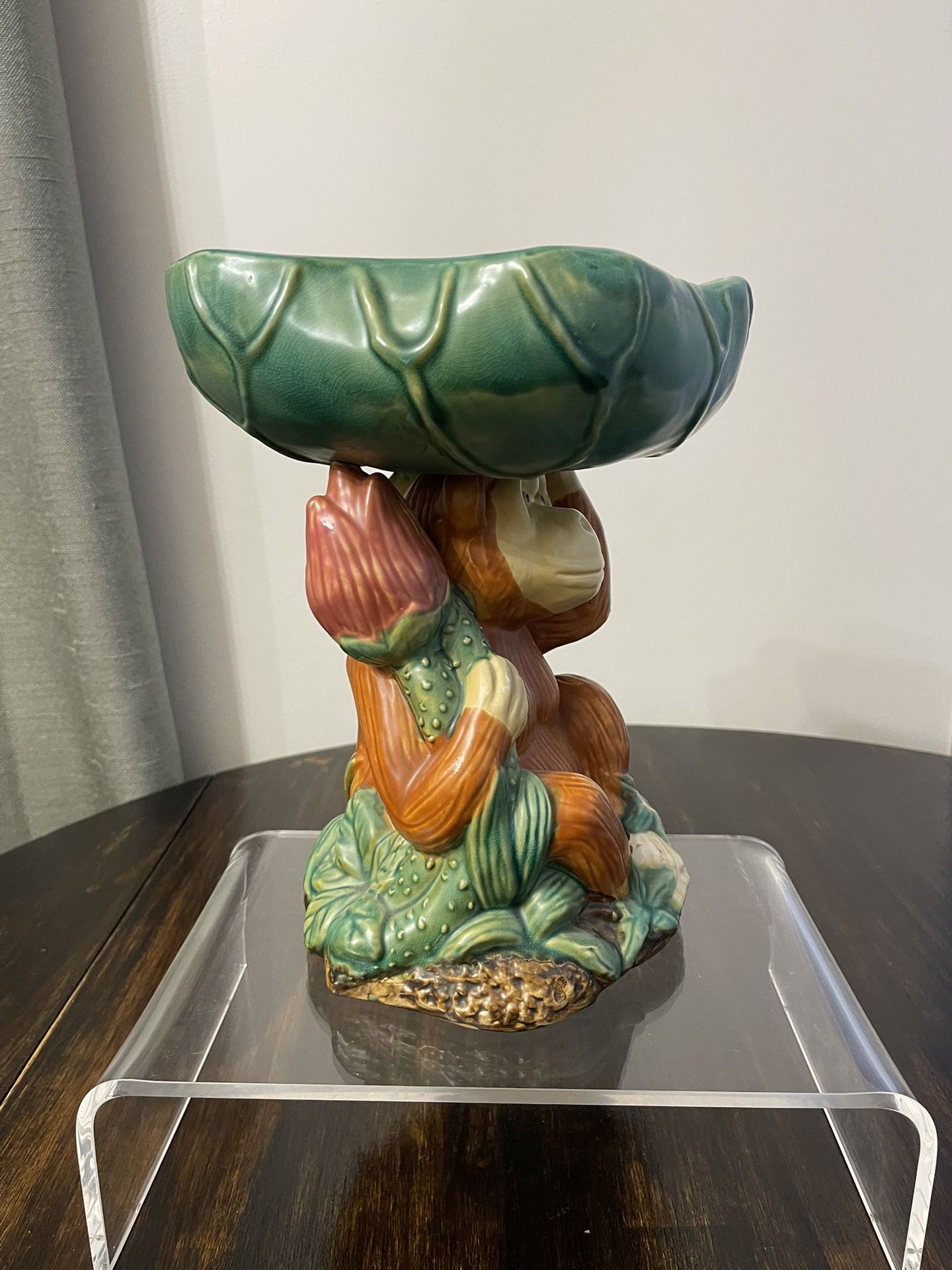  Ceramic Monkey with Bowl on Head