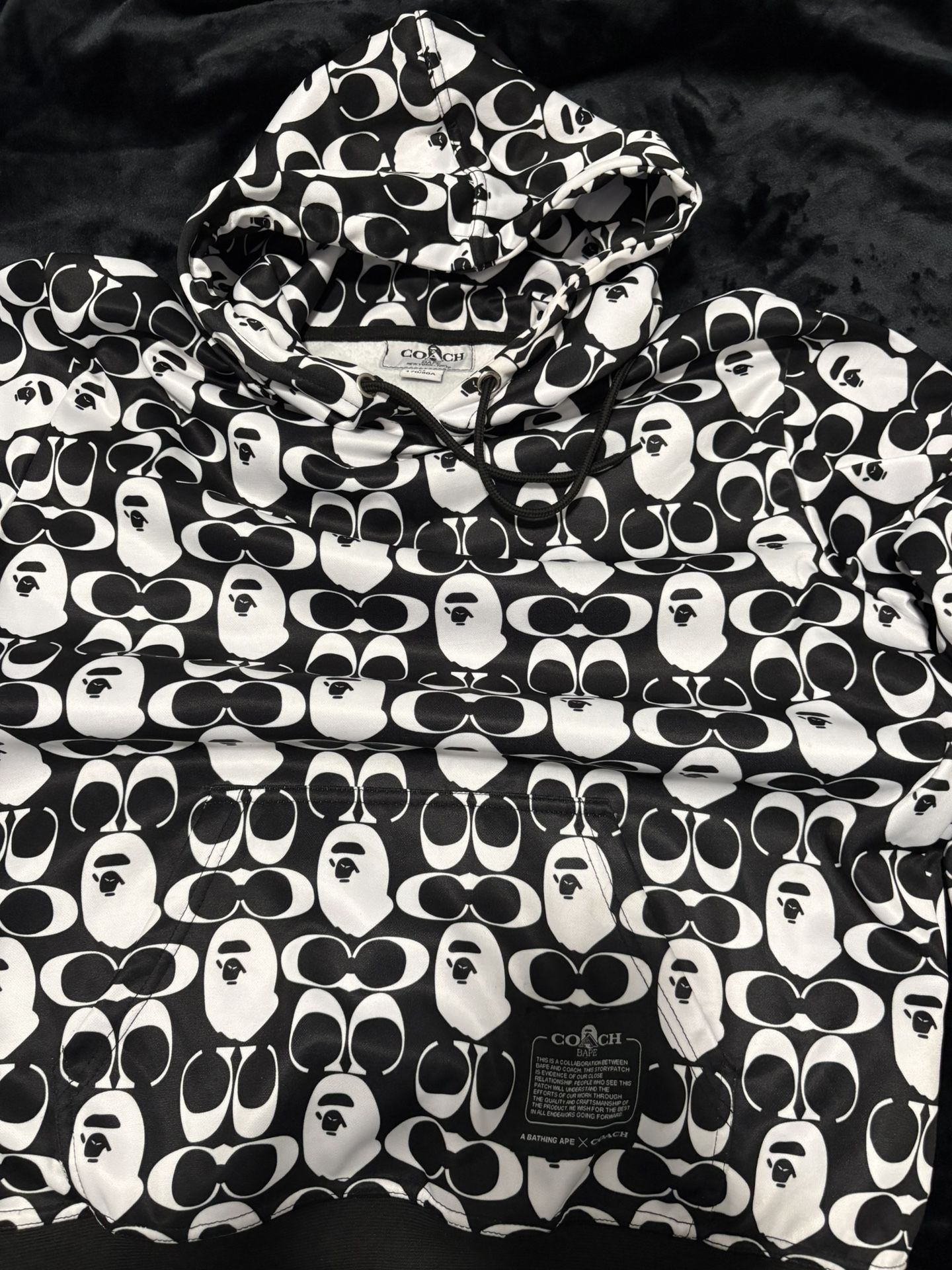 coach x bape pull over hoodie