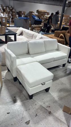 ❤️‍🔥 L Shaped Sectional Sofa - with Cushion Backrest,