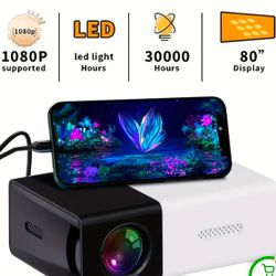 3000+ Lumens Stunning Mini Projector with 3D Visuals, Broad Compatibility, Handy Remote Control for Immersive Home Cinema Experience, Compact Design, 
