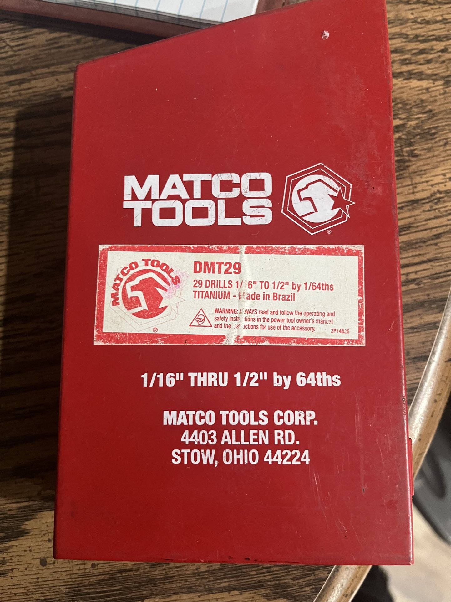 Matco Tools 29 Piece Titanium Reduced Shank Drill Bit Set