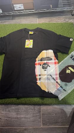 BAPE Ape Head Plaid Graphic T-Shirt Black