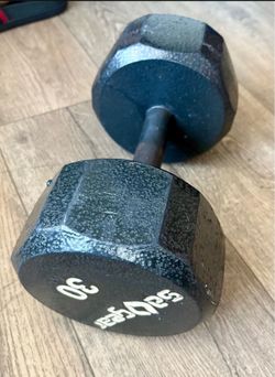Single Cast Iron Hex Dumbbell  (Single One) 30 lbs