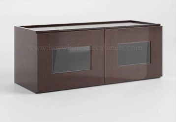 Smokey glass kitchen door cabinet with hinges