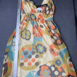 Short Dress With Flower Print 
