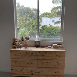 Scandinavian-style pine wood dresser