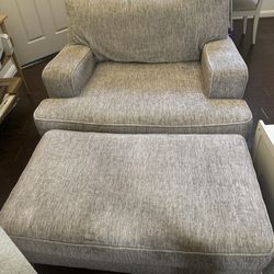 Ashley’s Furniture  Chair With Ottoman 