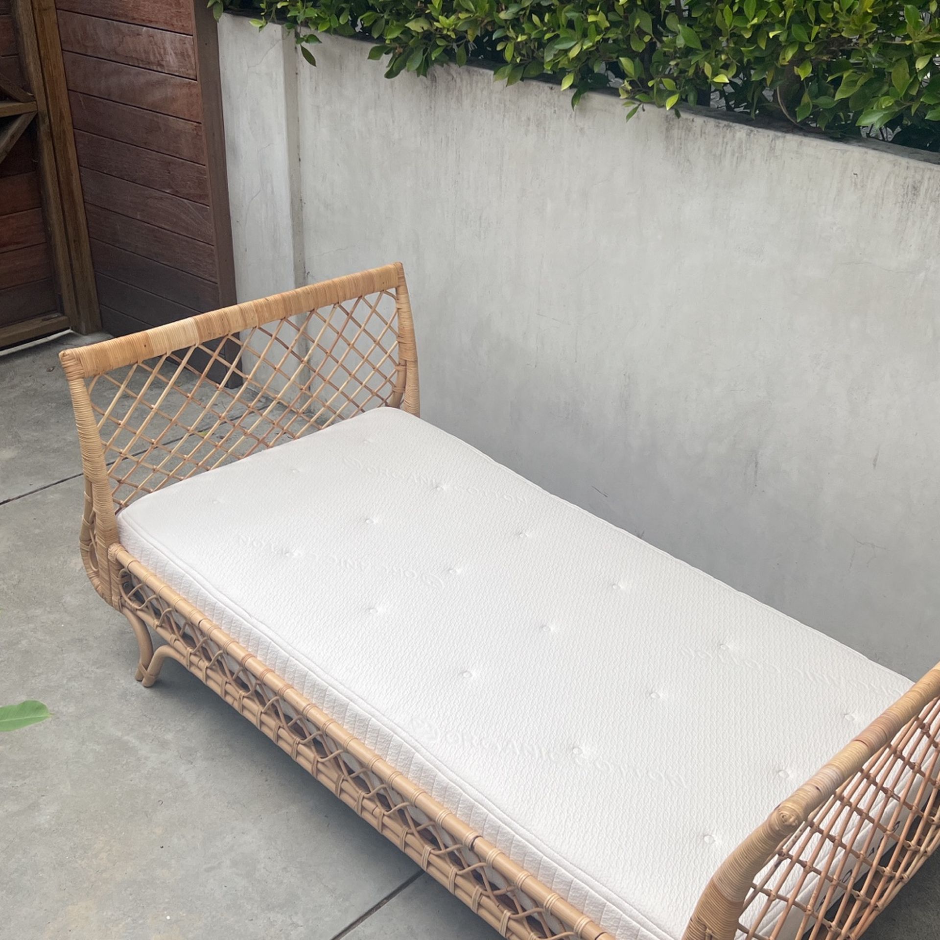 Serena and Lily Avalon Rattan Daybed and Avocado Mattress