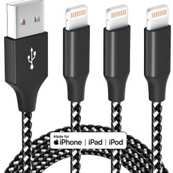  iPhone Charger Fast Charging Cord 3 Pack 10 FT Apple MFi Certified Lightning Cable Nylon Braided iPhone Charger Cord Compatible with i