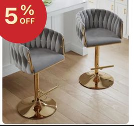 3 grey bar stools