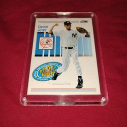 Old 1993 Derek Jeter Rookie Baseball Card Score Draft Pick #489 - Perfect Mint
