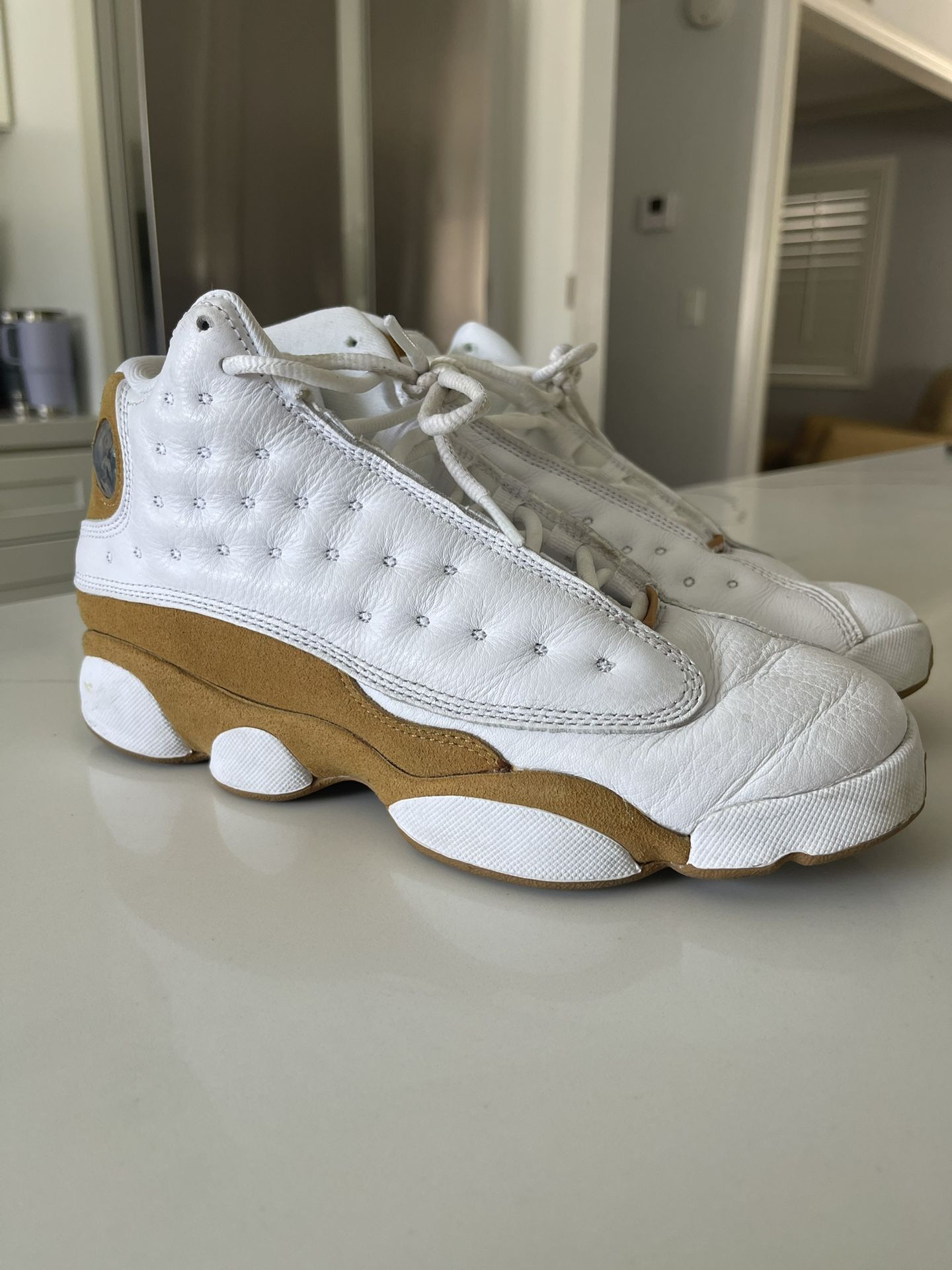 Nike Air Jordan 13 Retro Wheat White Gold Beige Brown - Size 7Y