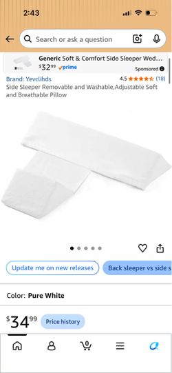Side Sleeper Removable and Washable, Adjustable Soft and Breathable Pillow
