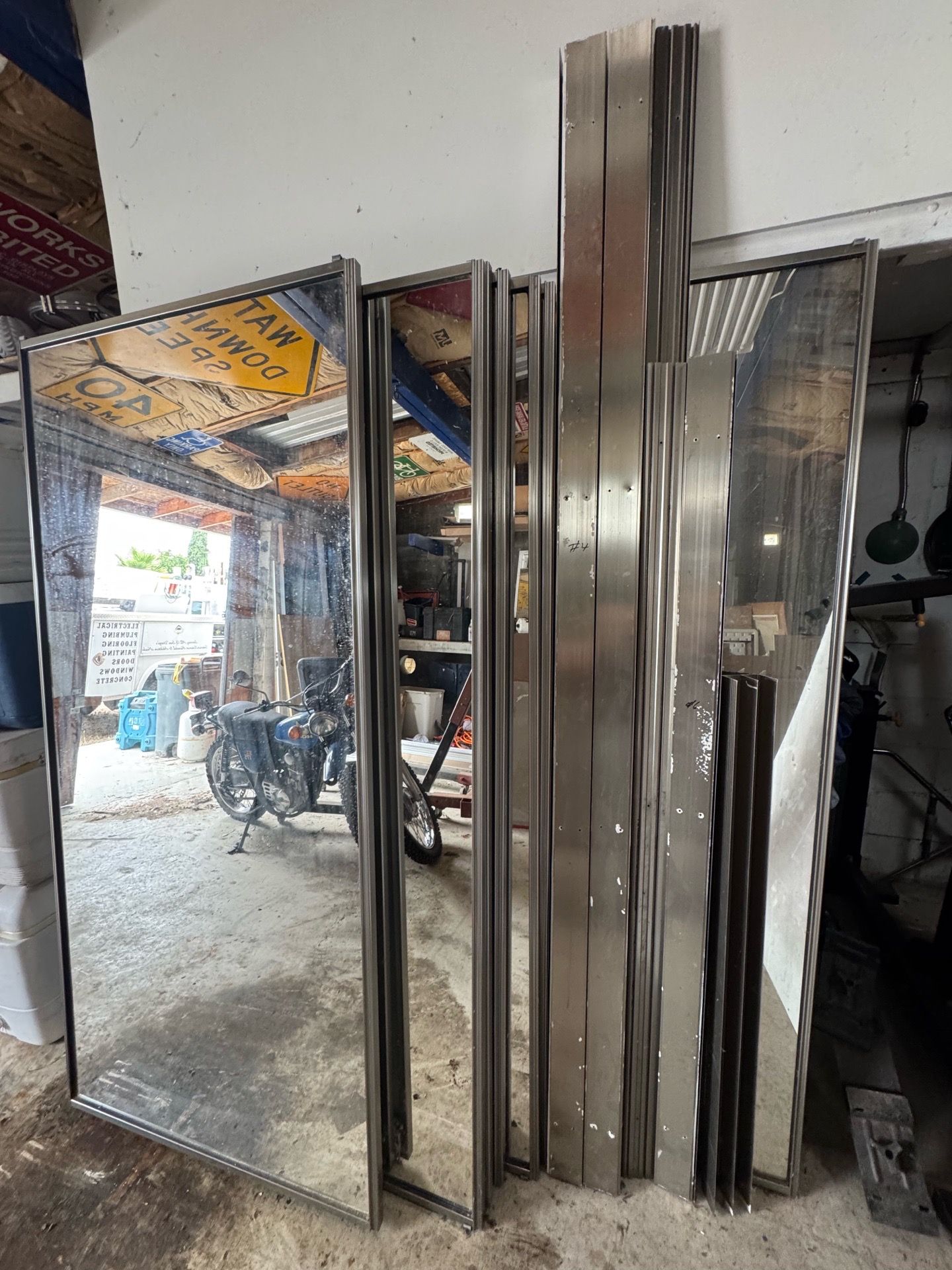 Mirror closet doors.