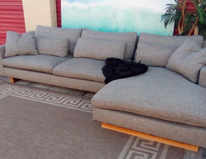 West Elm Gray Sectional Sofa with Chaise