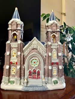 Holiday Time 2019 Victorian Village Cathedral Christmas Church Decor