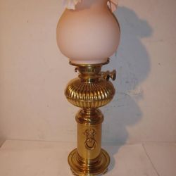 Antique Vintage Brass Oil Lamp Ram