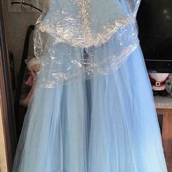 Light Blue Quinceenera Dress $200