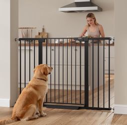 Cumbor 36" Extra Tall Baby Gate, 30-54" Wide Dog Gates for Large Dogs, Dual Lock & Self-Closing Child Gate for Stairs, Doorways & Hallways, Pressure M