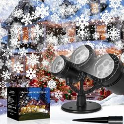 Firm On Price. Triple Head Christmas Snowflake Projector Lights Outdoor, Timer, Waterproof LED Snowfall Xmas Light for Holiday Decoration