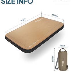 New LOSTHORIZON Air & Foam Camping Mattress Self-Inflating Sleeping Pad 4.5" Thick with Self Inflating Sack Twin $50