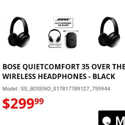 **New** BOSE Quiet Comfort 35  Studio Headphones 