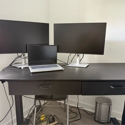 Black Electric Standing Desk (w/ drawers)