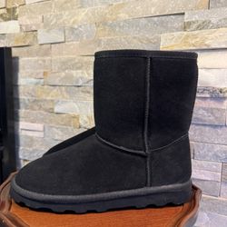 Womans Sz 8 Time And True Black Mid Ankle Lined Boots NWOT 