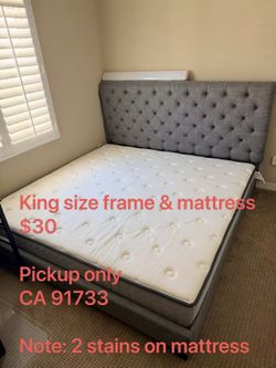 King size frame &mattress