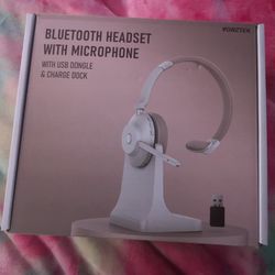 Bluetooth Headset, Wireless Headphones with Microphone Noise Canceling & USB Dongle