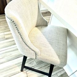 Counter Height Swivel Barstool, 26" H Seat Height Upholstered Bar Stool, Fabric in Ivory $95 Each