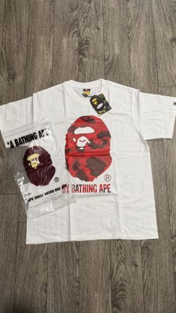 White And Red Bape T Shirt Size Medium
