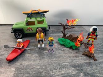 Playmobil Summer Fun Off-Road SUV Set & Wildfire With Firefighter