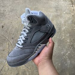 Wolf Grey 5s Size 9.5 Mens