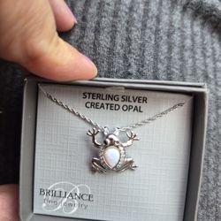 925 Sterling Silver Opal Frog New