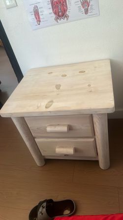 Lakeland, Mills, rustic, log, 2, drawer, nightstand