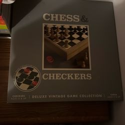 Chess And Checkers Deluxe Vintage Game Collection