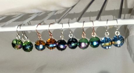 Vintage Crystal Jewelry Lot -  1 Necklace & 5 Earring Pairs